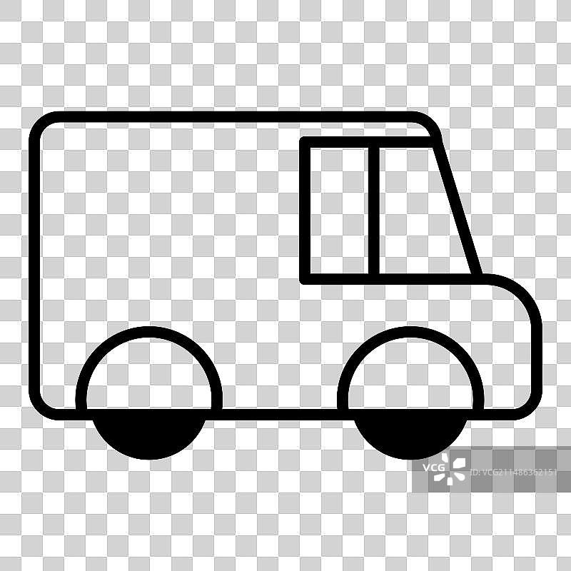 白色背景上的扁平面包车图标图片素材