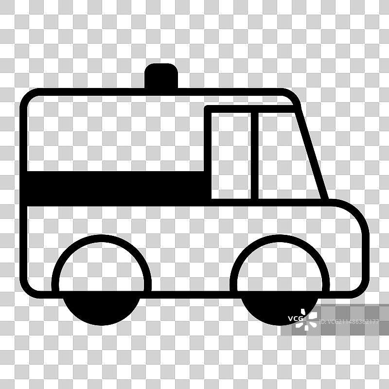 警车扁平图标（白色背景，已隔离）图片素材