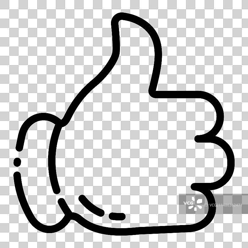 白色背景上的点赞卡通扁平图标图片素材