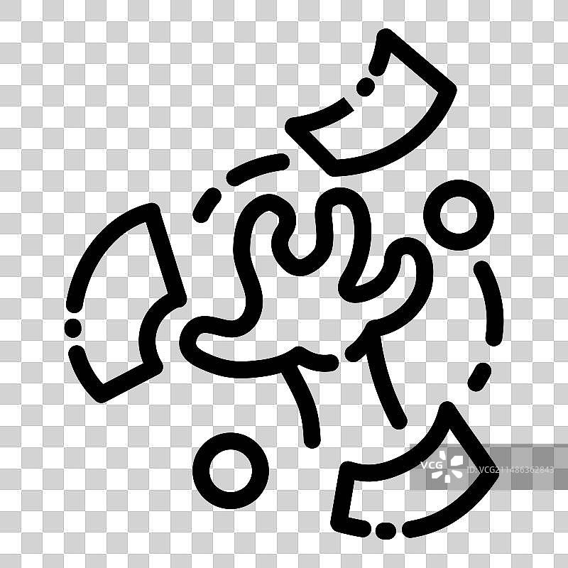 卡通手势抓钱扁平图标图片素材