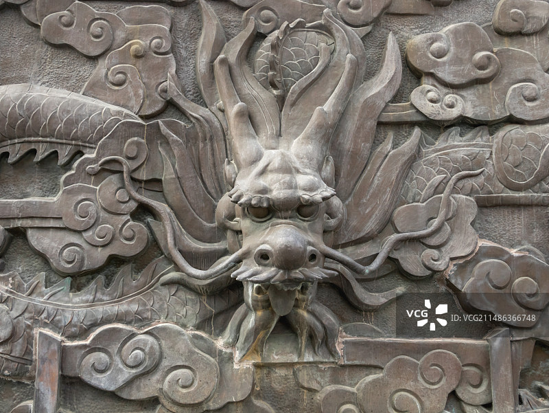 盐城水街龙纹墙图片素材