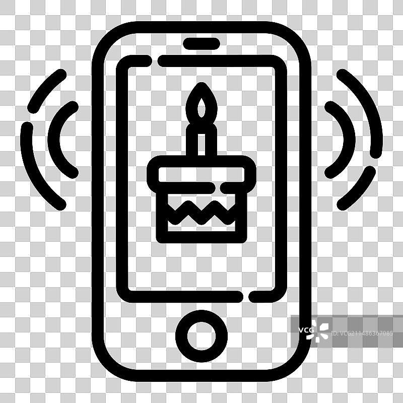 生日提醒扁平风图标图片素材