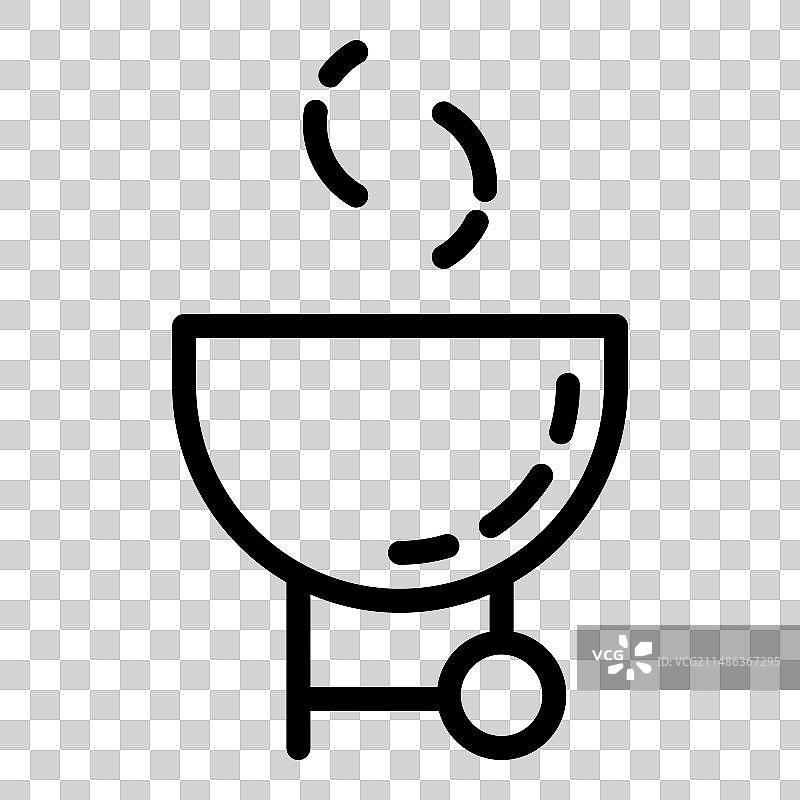 白色背景上的烧烤扁平图标图片素材