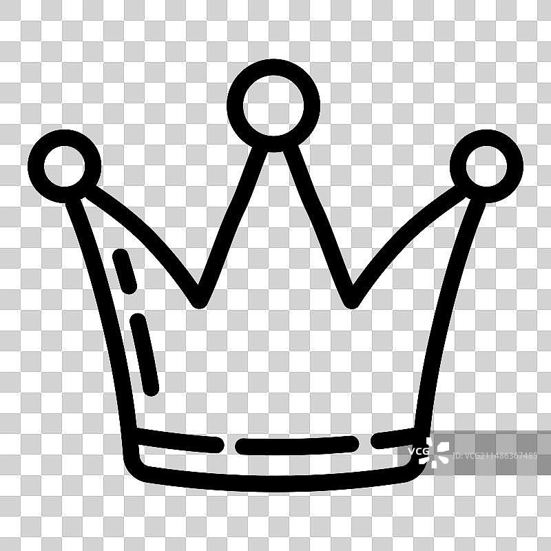皇冠扁平图标，白色背景图片素材
