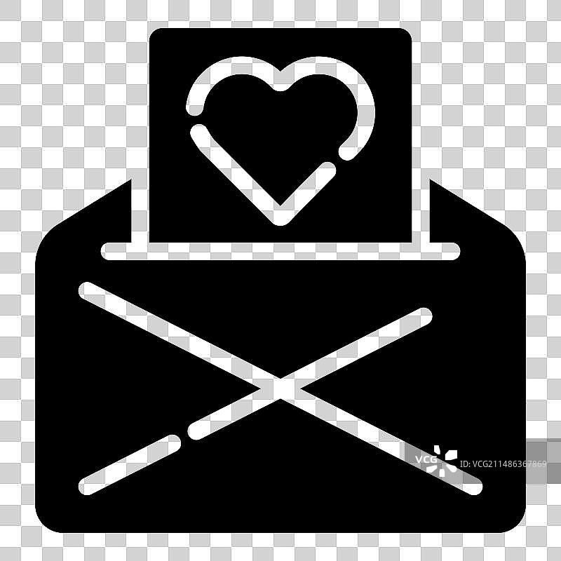 白色背景上的情书扁平图标图片素材