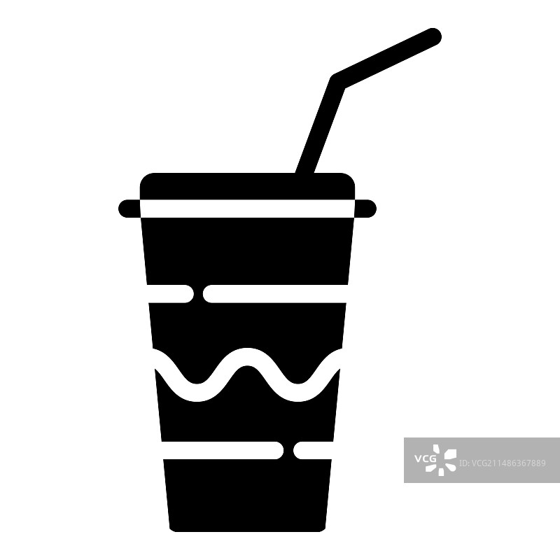 白色背景上的扁平柠檬水纸杯图标图片素材