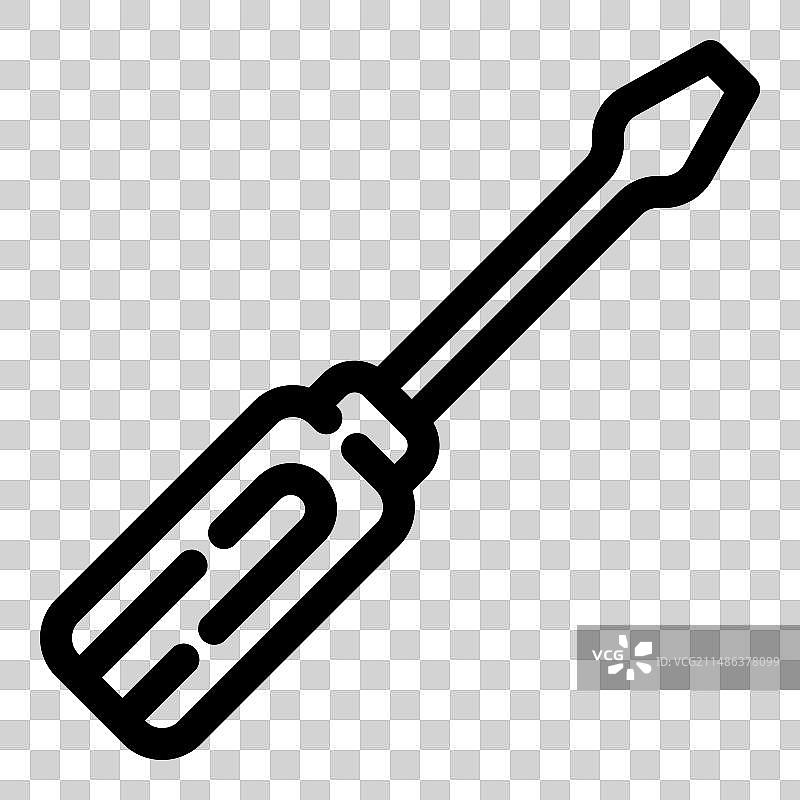 白色背景上的螺丝刀扁平图标图片素材