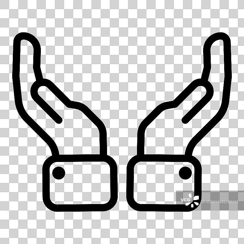 白色背景上的扁平手部图标图片素材