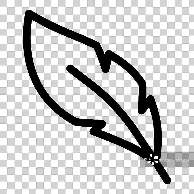 白色背景上的扁平风格羽毛笔图标图片素材