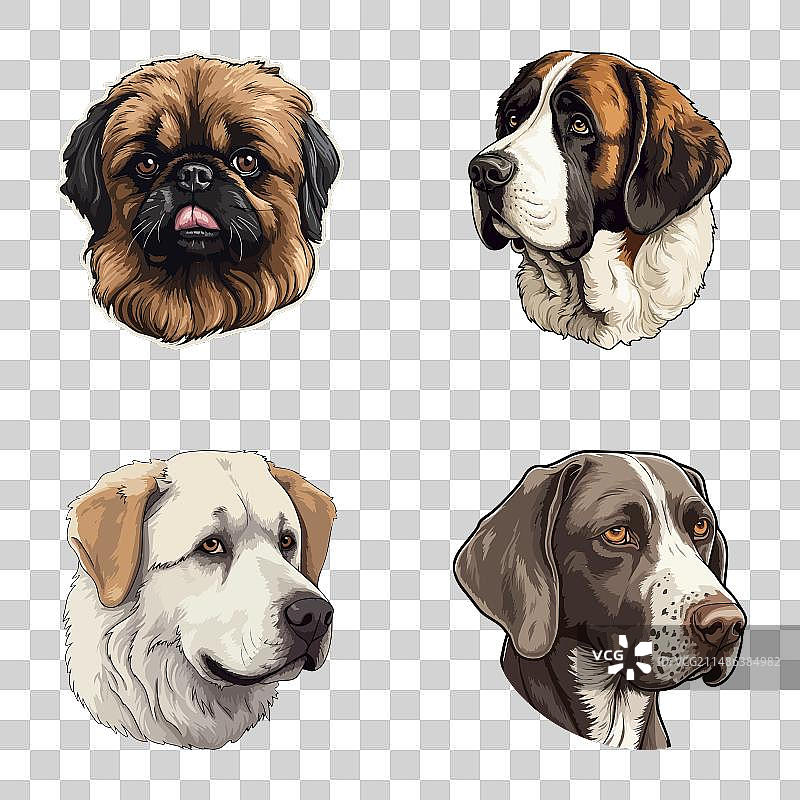 白色背景上的dogs2扁平图标集图片素材