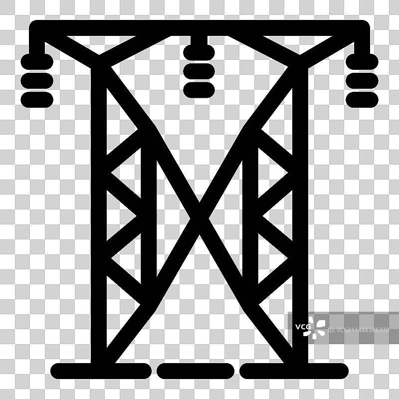 白色背景上的电源线扁平图标图片素材