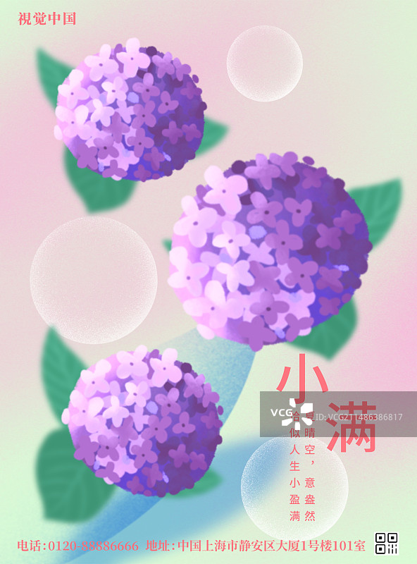 二十四节气小满插画海报模版图片素材