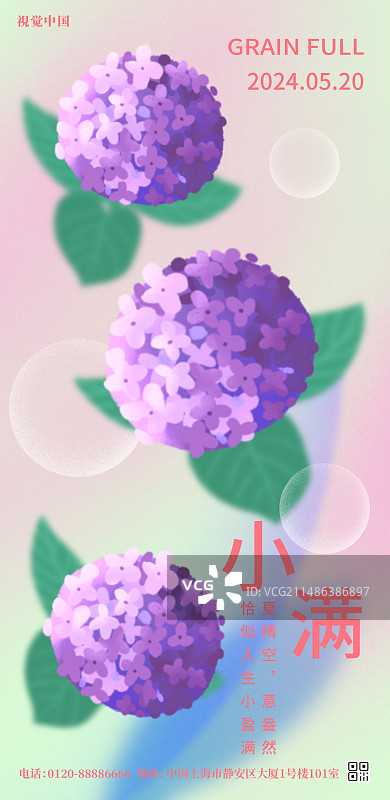 二十四节气小满插画海报模版图片素材