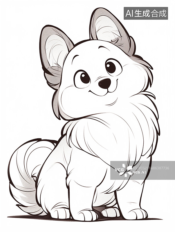 【AI数字艺术】简笔画动物图片素材