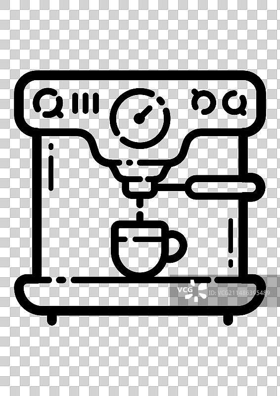 咖啡机扁平图标 白色背景图片素材