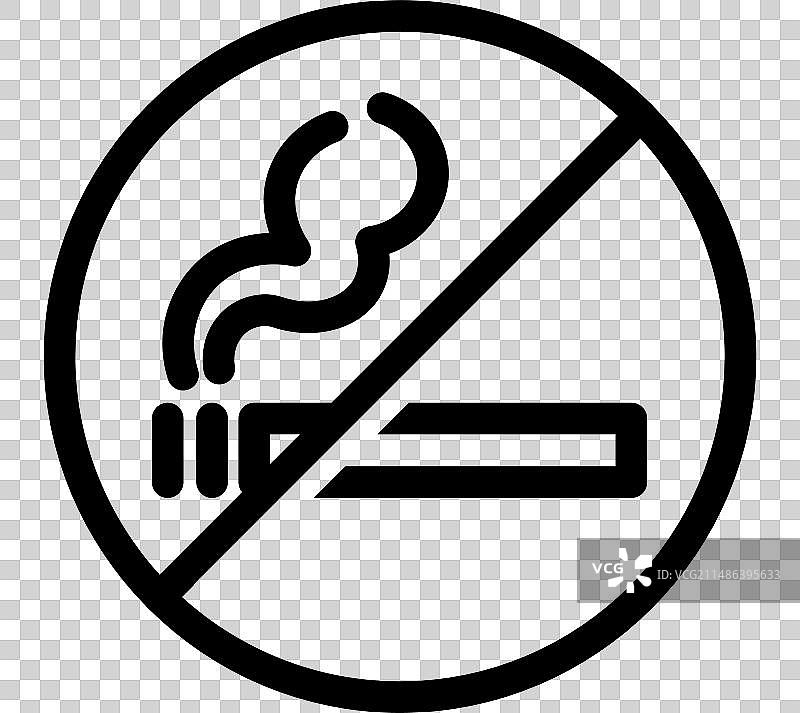 白色背景上的禁止吸烟扁平图标图片素材
