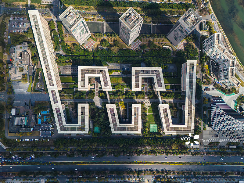 四川成都高新区软件园俯拍图片素材