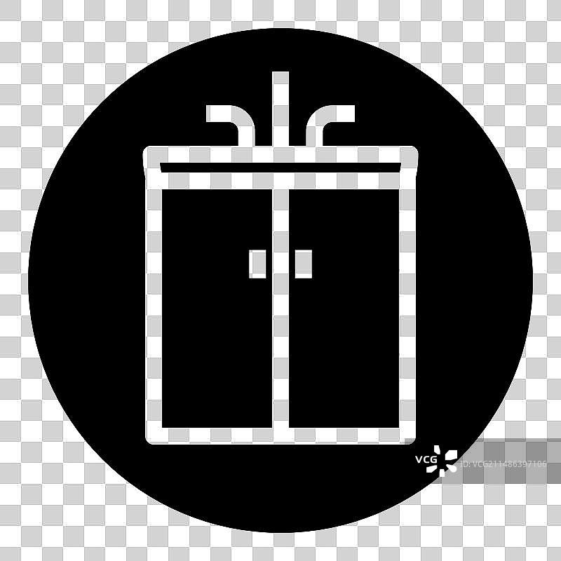 白色背景上的厨房水槽扁平图标图片素材