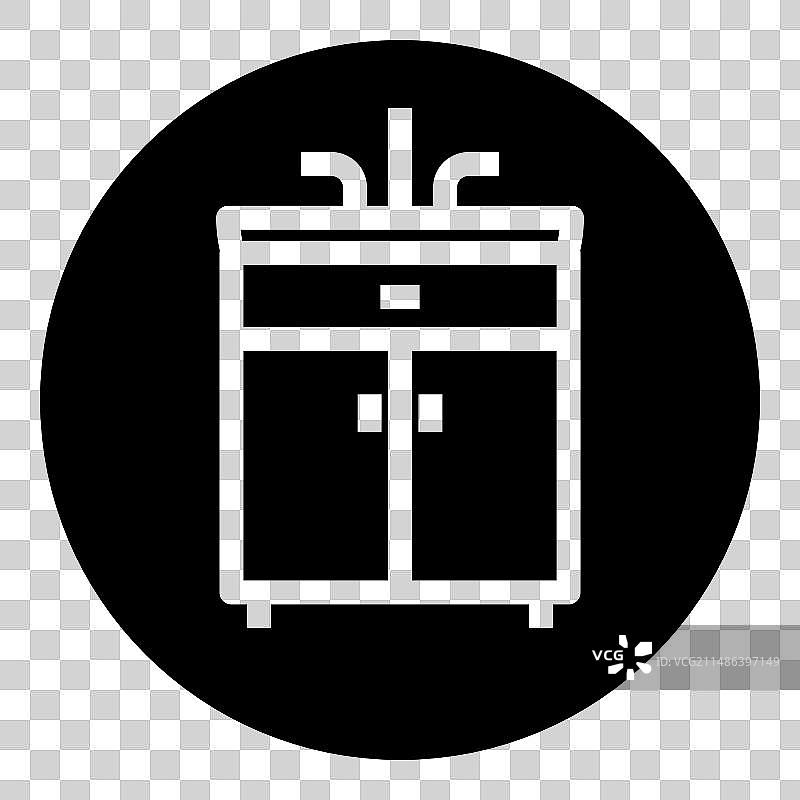 白色背景上的厨房水槽扁平图标图片素材