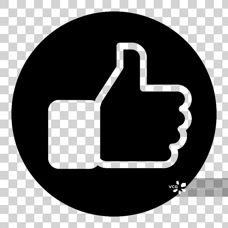 白色背景上的扁平风格点赞按钮图标图片素材