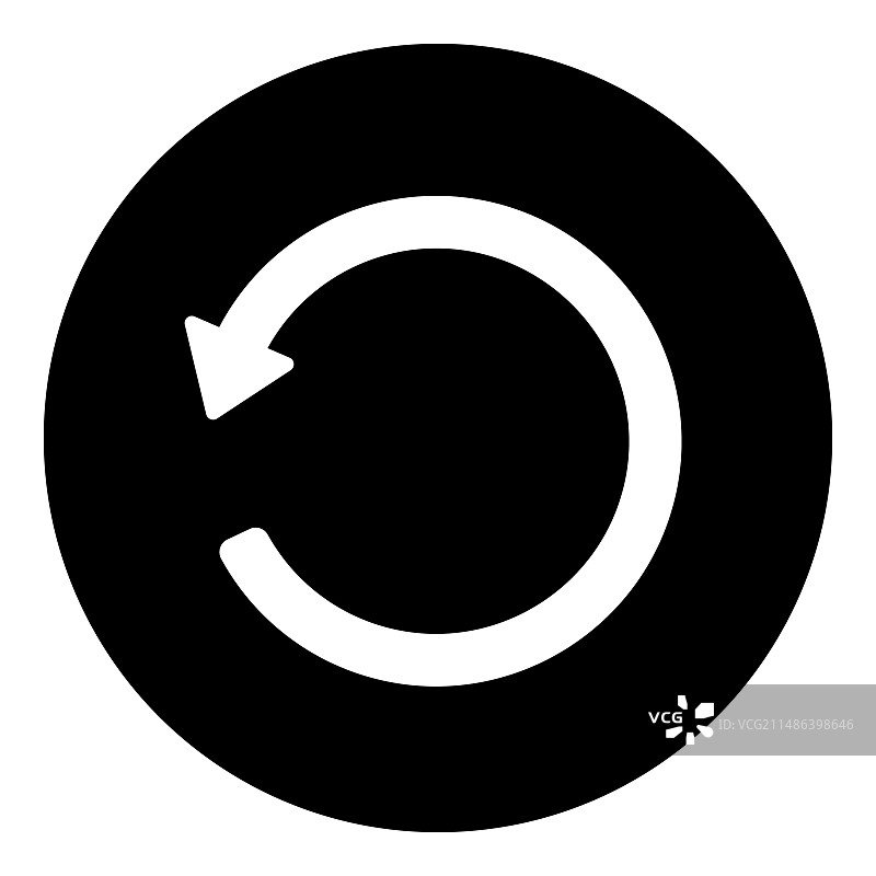 白色背景上的扁平重启按钮图标图片素材