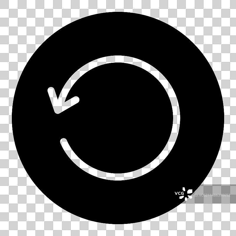 白色背景上的扁平重启按钮图标图片素材