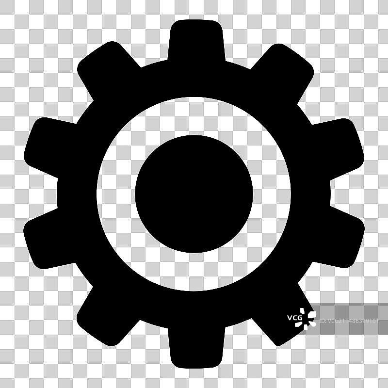 白色背景上的齿轮扁平图标图片素材