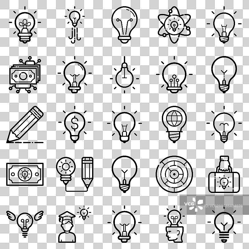 白色背景上的扁平风格创意图标集图片素材