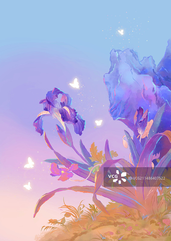 兰花水彩插画图片素材