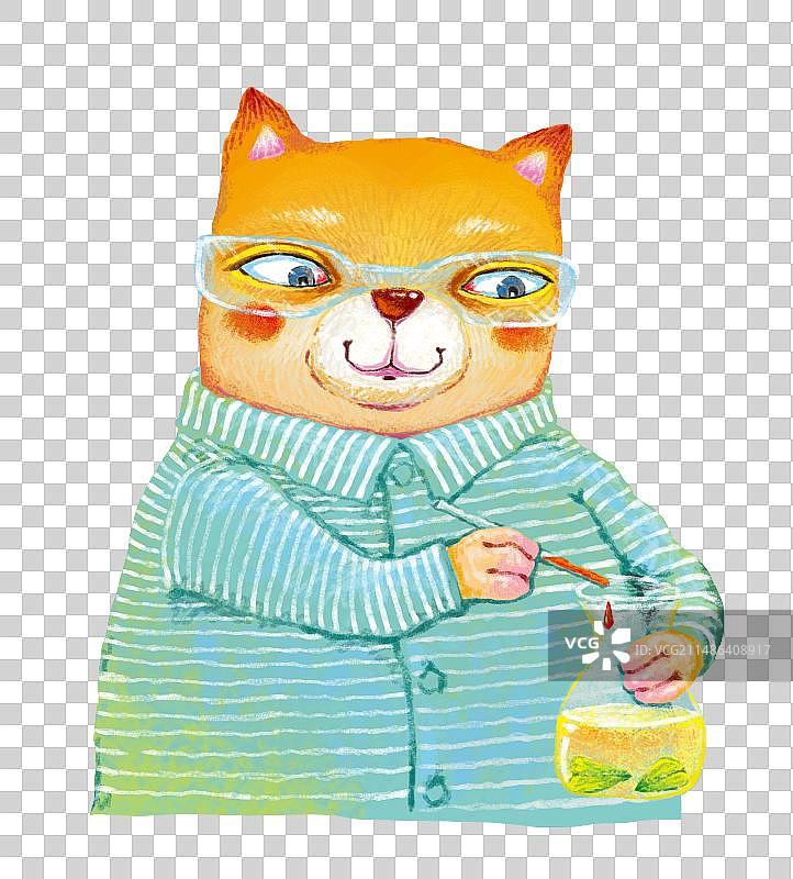 PNG免扣图形元素 正在坐实验的猫图片素材