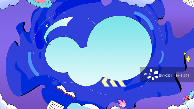 扁平孟菲斯风格蓝色背景图片素材