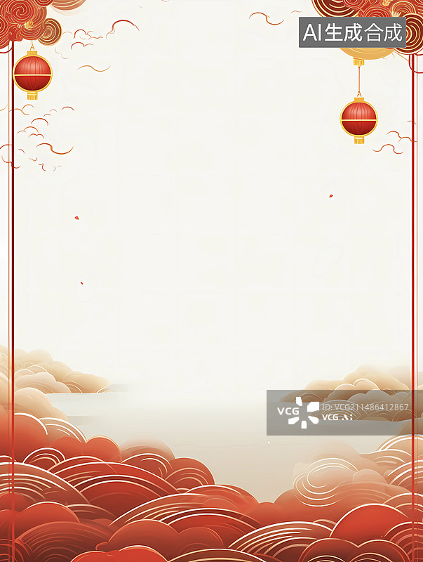 【AI数字艺术】喜庆红色背景图片素材
