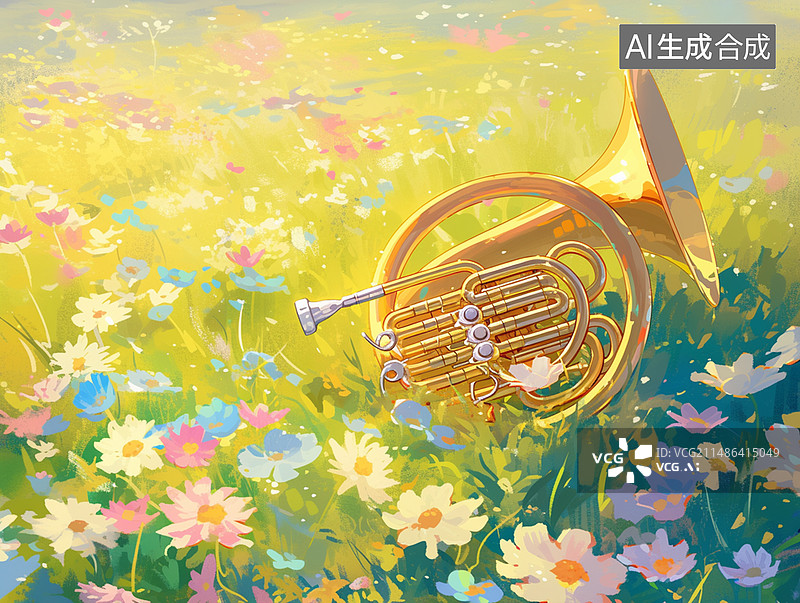 【AI数字艺术】华丽的乐器背景图片素材
