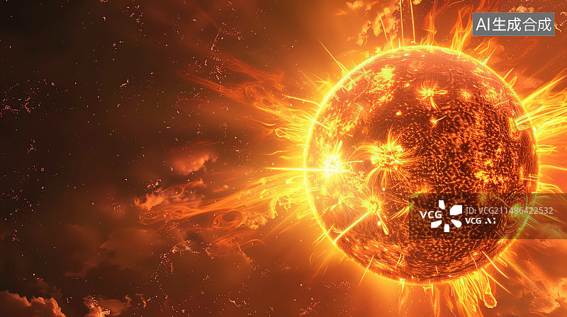 【AI数字艺术】黑色背景下发光火花的特写镜头图片素材