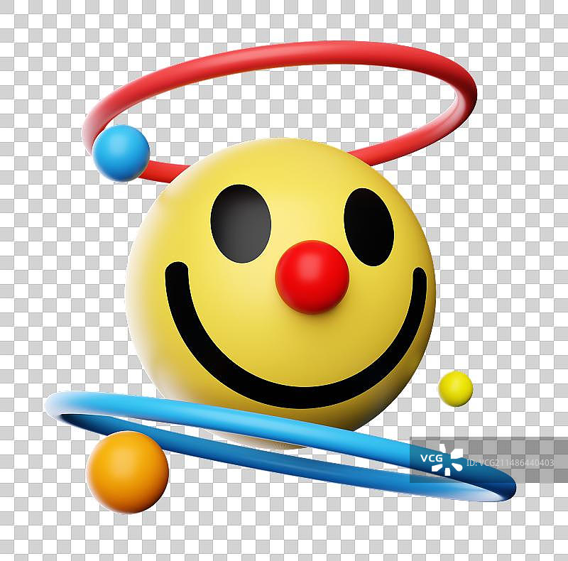 3D渲染愚人节小丑笑脸商业插画元素图片素材