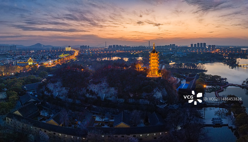 镇江金山寺晚霞-2024年拍摄于镇江金山寺图片素材