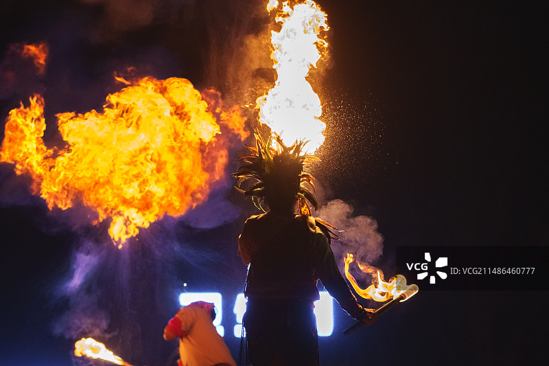 非物质文化打铁花图片素材