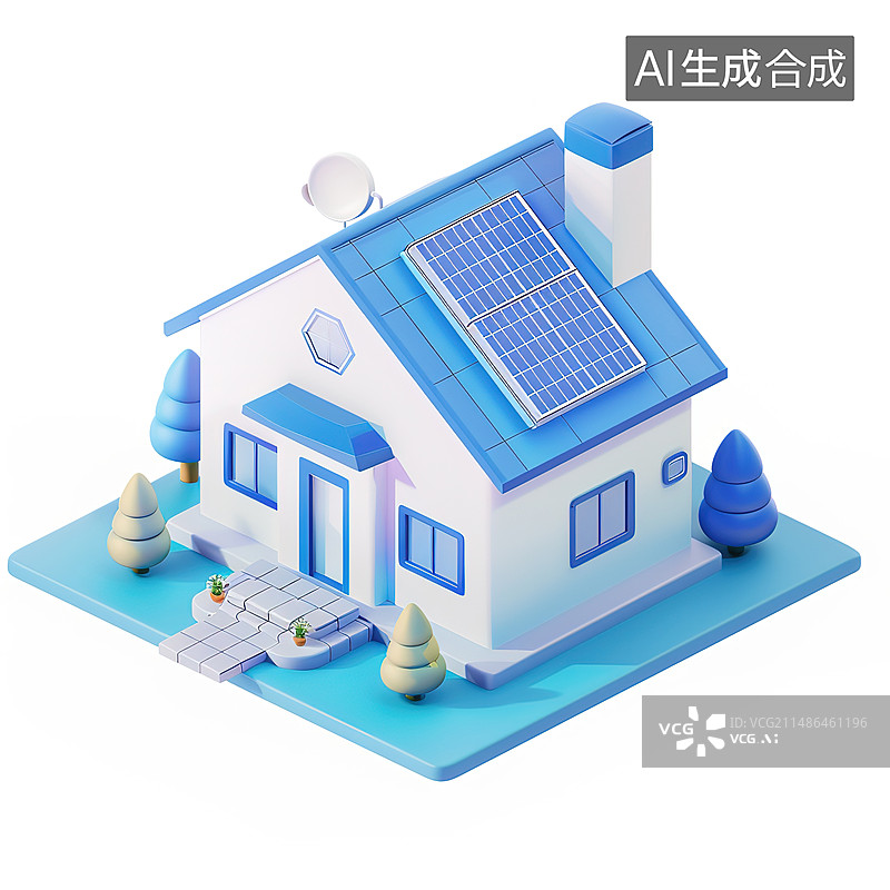 【AI数字艺术】白色背景下的房屋模型和房屋图片素材