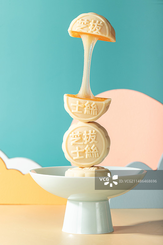 拔丝月饼 月饼摄影图片素材