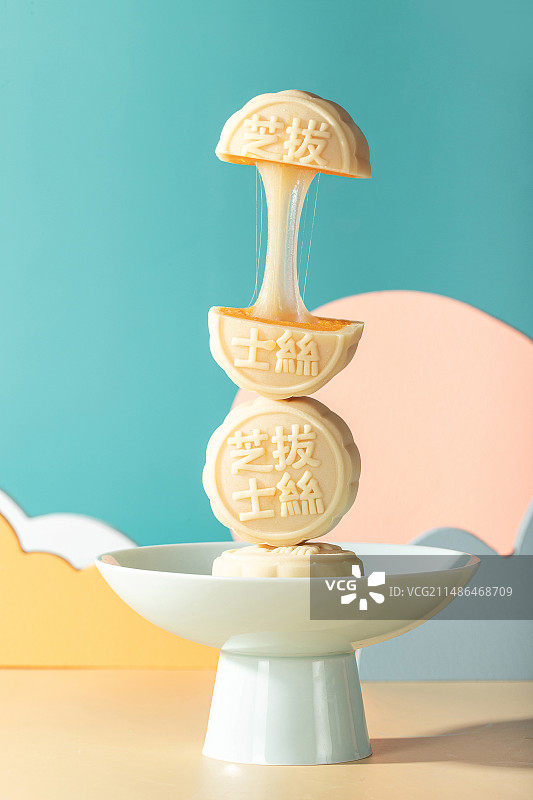 拔丝月饼 月饼摄影图片素材