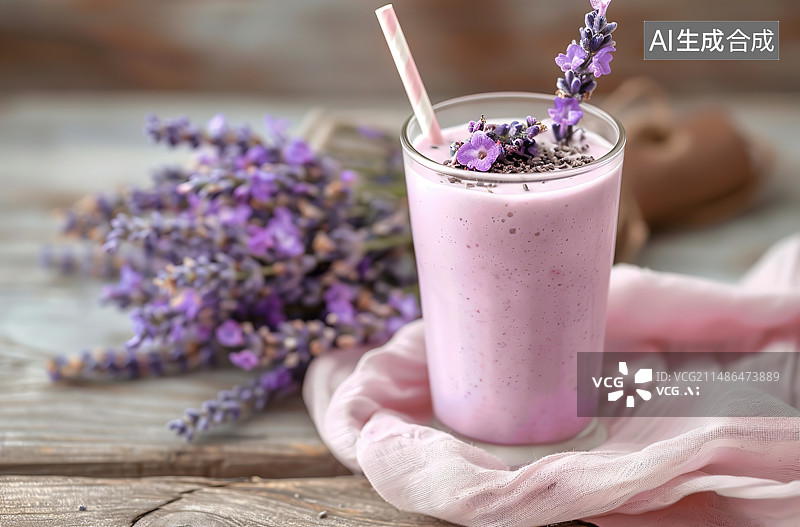 【AI数字艺术】桌子上的玻璃饮料特写镜头图片素材