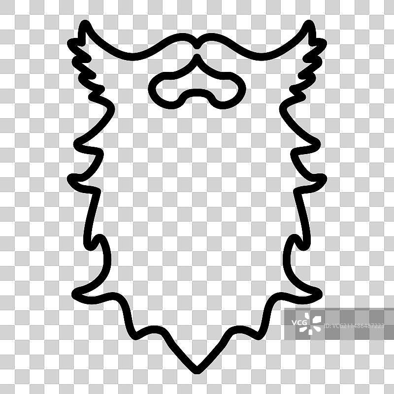 海盗胡须扁平风格图标，白色背景图片素材