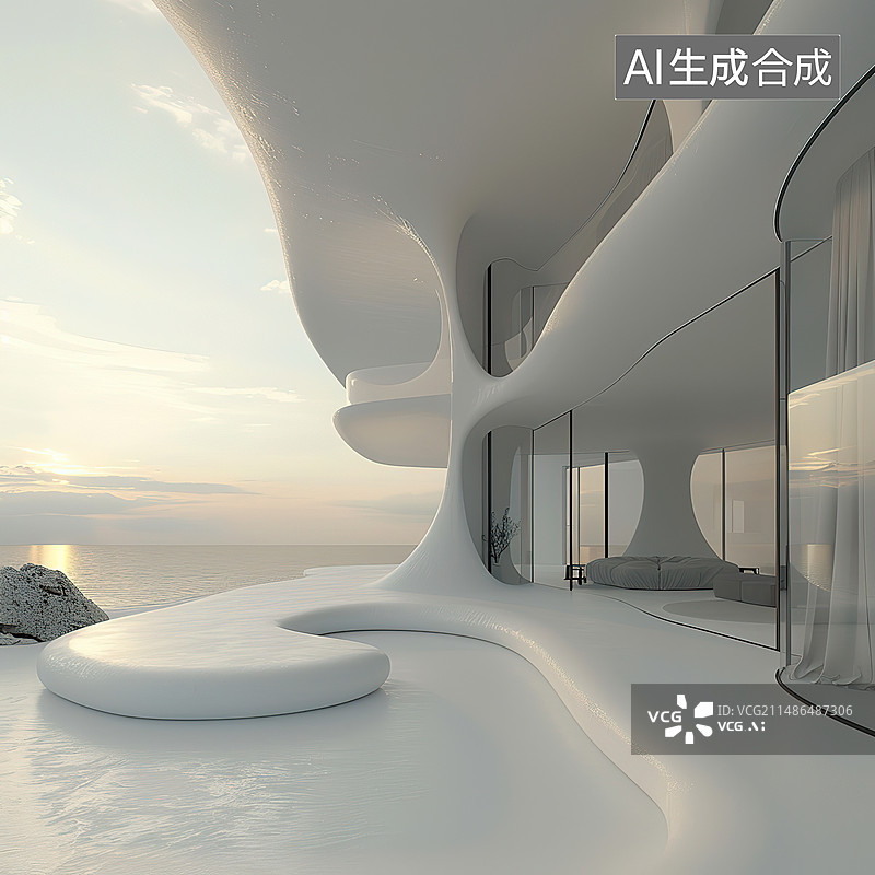 【AI数字艺术】现代建筑内部景观图片素材