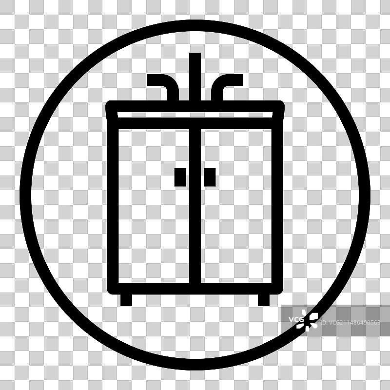 白色背景上的厨房水槽扁平图标图片素材