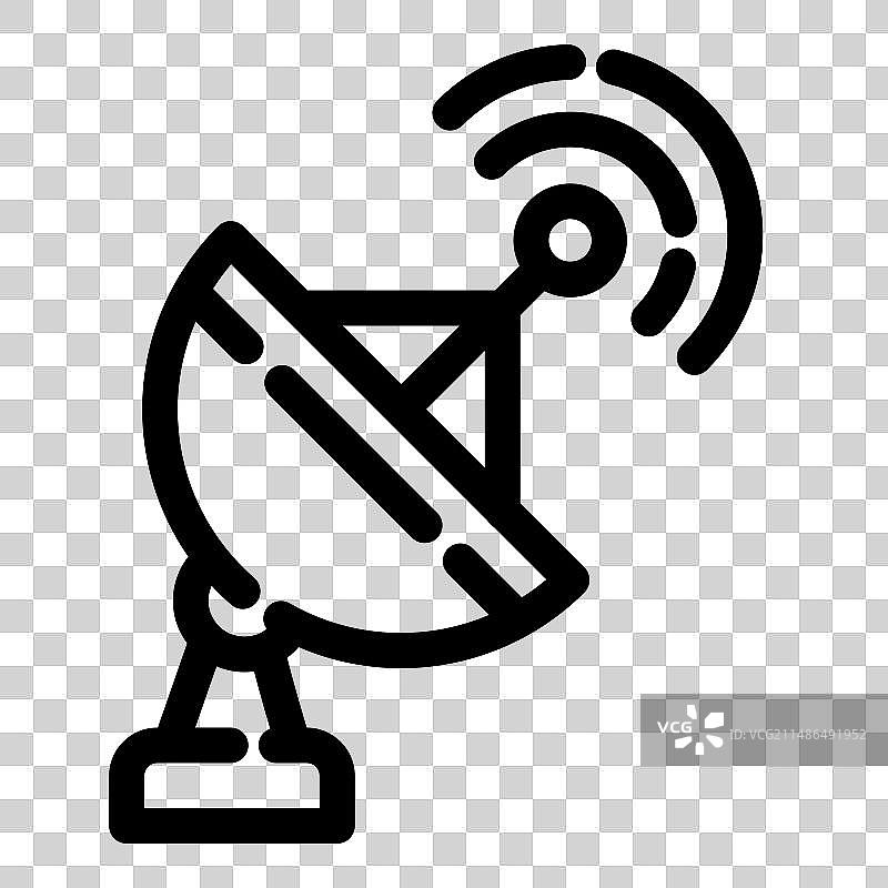 白色背景上的扁平天线图标图片素材