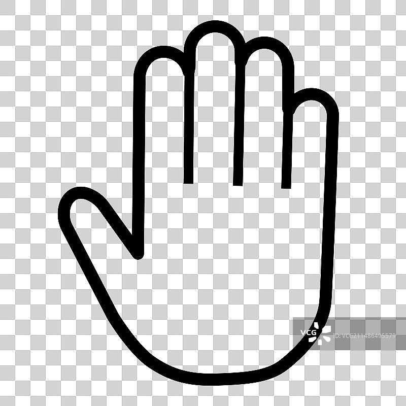 白色背景上的扁平停止标志图标图片素材