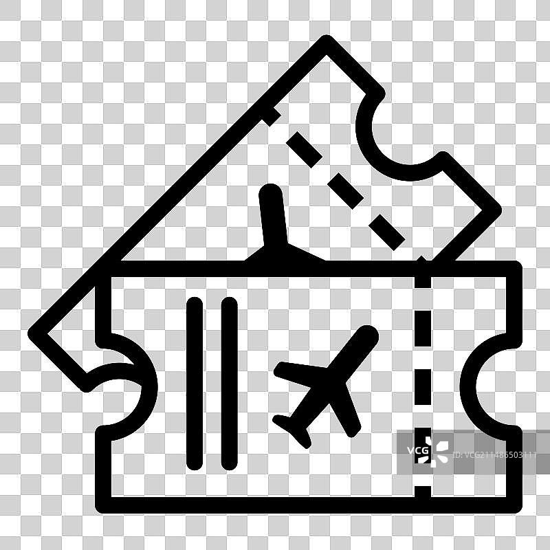 白色背景的机票扁平图标图片素材