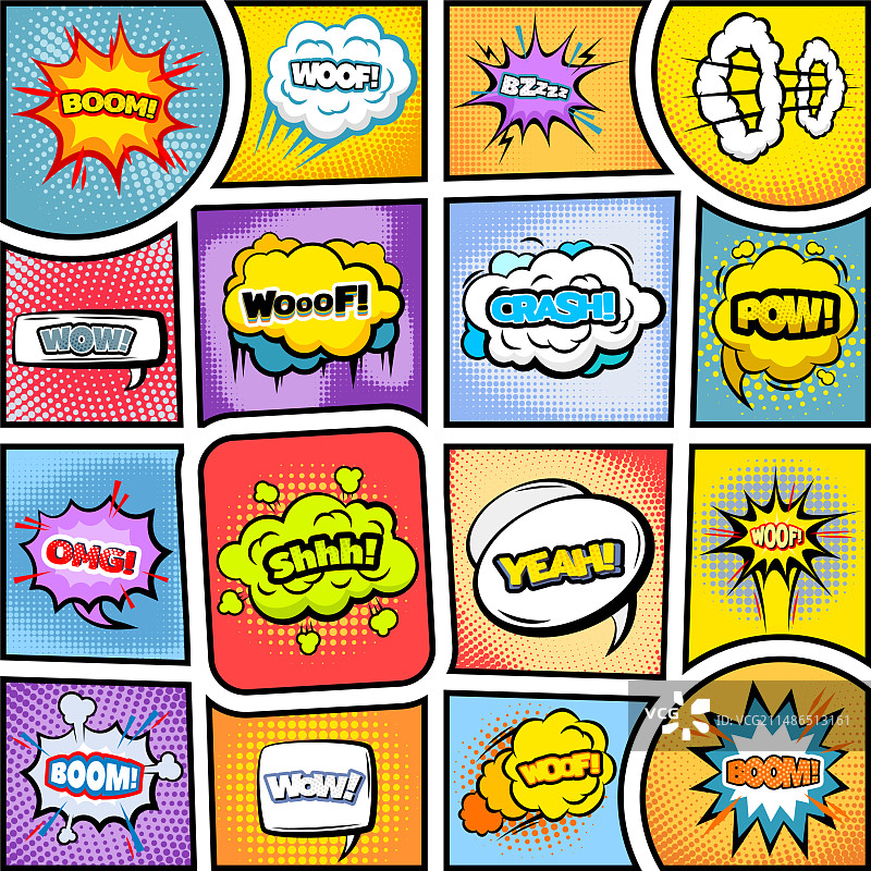 彩色漫画书背景图片素材