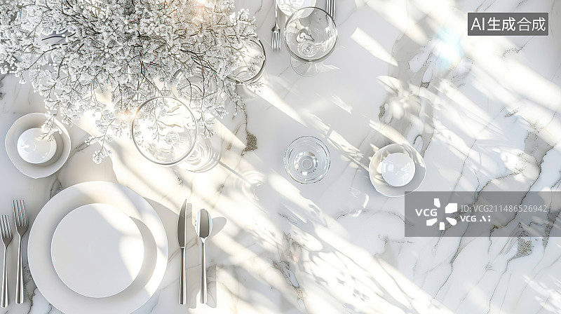 【AI数字艺术】桌子上的眼镜和圣诞装饰品的高角度视图图片素材