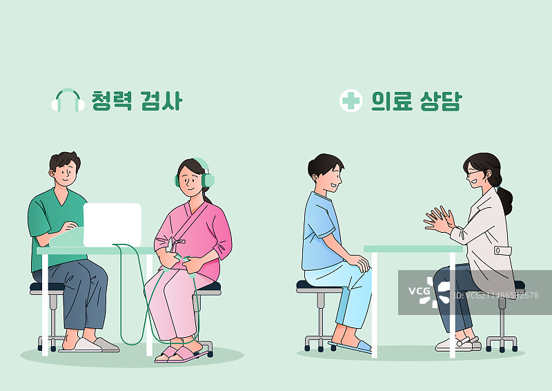 听力测试和医疗咨询图片素材